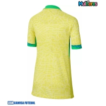 Camisa de Futebol Brasil Equipamento Principal Mulheres Copa America 2024 Manga Curta